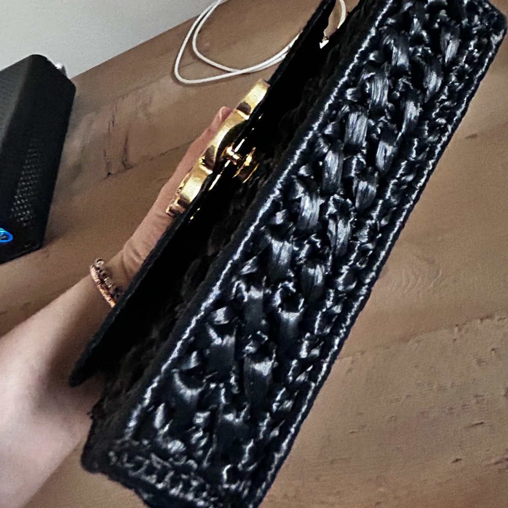 Celine claude raffia limited edition black box bag clutch with chain EUC - Picture 15 of 15